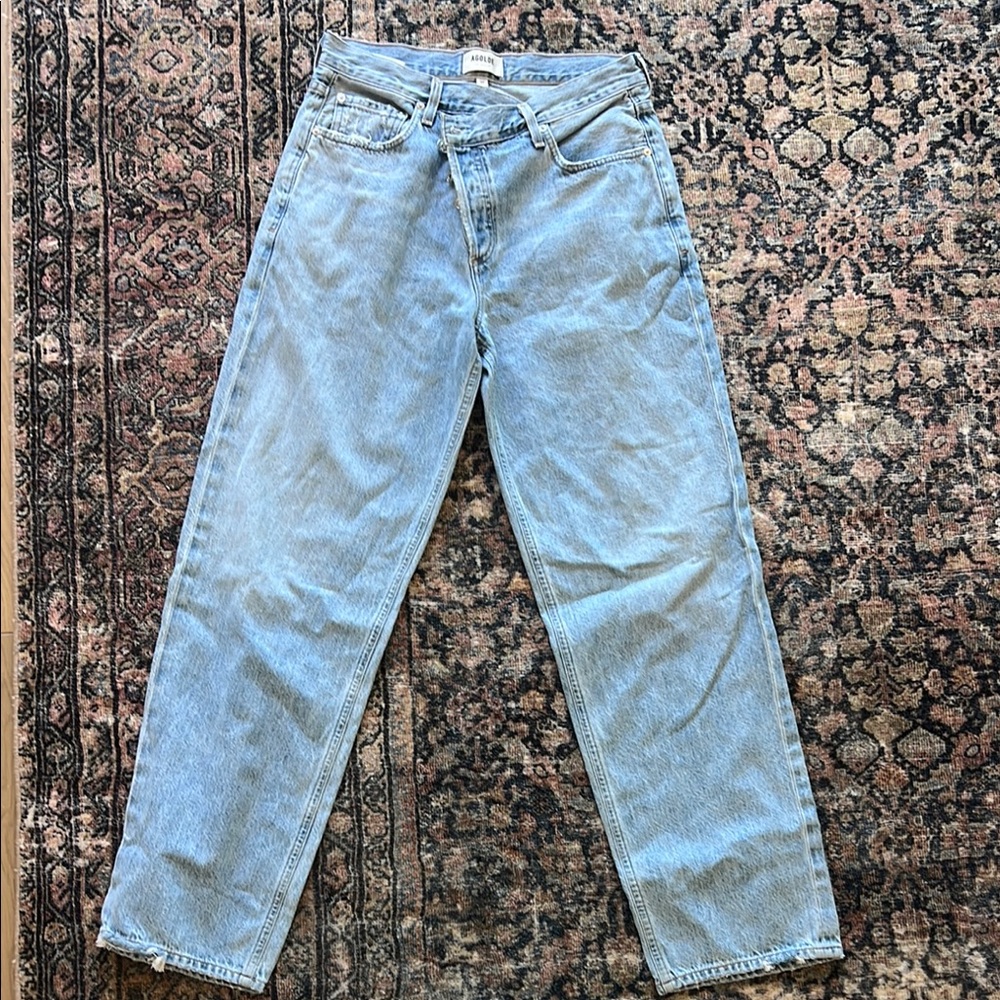 Agolde Blue High Rise Jeans Relaxed Fit
